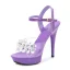 Sexy Noire Club de carnaval Faux Diamant Sandales Femme 2020 Bride Cheville 15 cm Talons Aiguilles Peep Toes / Bout Ouvert Sandales
