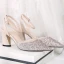 Uroczy Szampan Złote Cekiny Buty Ślubne 2020 Z Paskiem 11 cm Grubym Obcasie Szpiczaste Ślub Sandały