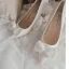 Élégant Ivoire Fait main Satin Perle Noeud Chaussure De Mariée 2020 10 cm Talons Aiguilles À Bout Pointu Escarpins