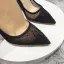Sjarmerende Svart Aften Rhinestone Pumps 2020 Tyll 10 cm Stiletthæler Spisse Pumps