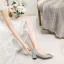 Sparkly Silver Rhinestone Wedding Shoes 2020 Sequins 7 cm Thick Heels Pointed Toe Wedding Pumps