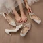 Elegant White Pearl Rhinestone Wedding Shoes 2020 7 cm Stiletto Heels Pointed Toe Wedding Pumps