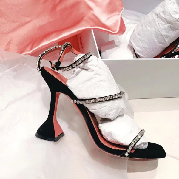 Sexy Silver Summer Cocktail Party Rhinestone Womens Sandals 2020 9 cm Stiletto Heels Open / Peep Toe Sandals