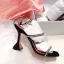 Sexy Silver Summer Cocktail Party Rhinestone Womens Sandals 2020 9 cm Stiletto Heels Open / Peep Toe Sandals
