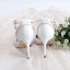 Eleganta Elfenben Sommar Brudskor 2020 Ankelband Rosett Rhinestone Spets Blomma 9 cm Stilettklackar Spetsiga Bröllop Sandaler