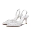 Charmant Weiß Abend Sandalen Damen 2020 Strass Slingpumps 7 cm Stilettos Spitzschuh Sandaletten