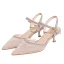 Charming Nude Casual Rhinestone Womens Sandals 2020 5 cm Stiletto Heels Pointed Toe Sandals