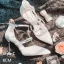 Charming Ivory Flat Womens Sandals 2020 Sequins T-Strap Pointed Toe Wedding Sandals