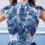 Vintage / Retro Royal Blue Evening Dresses  2018 A-Line / Princess Lace Flower Pearl Sequins High Neck Sleeveless Floor-Length / Long Formal Dresses