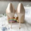 Charmant Champagner Ball Damenschuhe 2020 Leder Perle Strass Schmetterling 12 cm Stilettos Spitzschuh High Heels