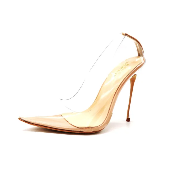 Sexy Transparent Nude Cocktail Party Pumps 2020 Leather 12 cm Stiletto Heels Pointed Toe Pumps