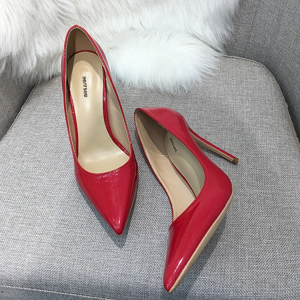 Mooie / Prachtige Bordeaux Kantoor OL Leer Pumps 2020 Lakleer 10 cm Naaldhakken / Stiletto Spitse Neus Pumps
