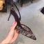 Uroczy Czarne Wieczorowe Rhinestone Slingback Sandały Damskie 2020 7 cm Szpilki Szpiczaste Sandały