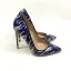 Chic / Beautiful Ocean Blue Cocktail Party Doodle Pumps 2020 12 cm Stiletto Heels Pointed Toe Pumps