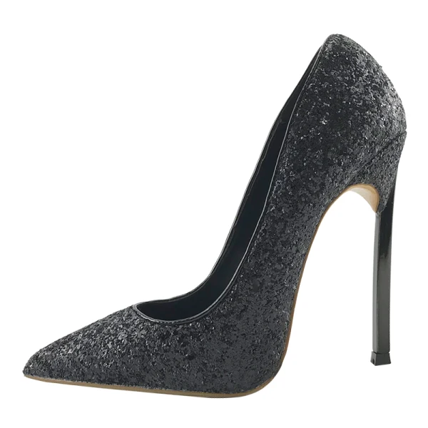 Sparkly Sølv Paljetter Pumps 2020 Aften 12 cm Stiletthæler Spisse Pumps