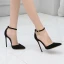 Chic / Belle Noire Vêtement de rue Sandales Femme 2020 Bride Cheville 12 cm Talons Aiguilles À Bout Pointu Sandales