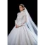 Luxury / Gorgeous Ivory With Cloak Wedding Dresses 2021 Ball Gown High Neck Beading Rhinestone Sequins Bow Long Sleeve Royal Train Wedding