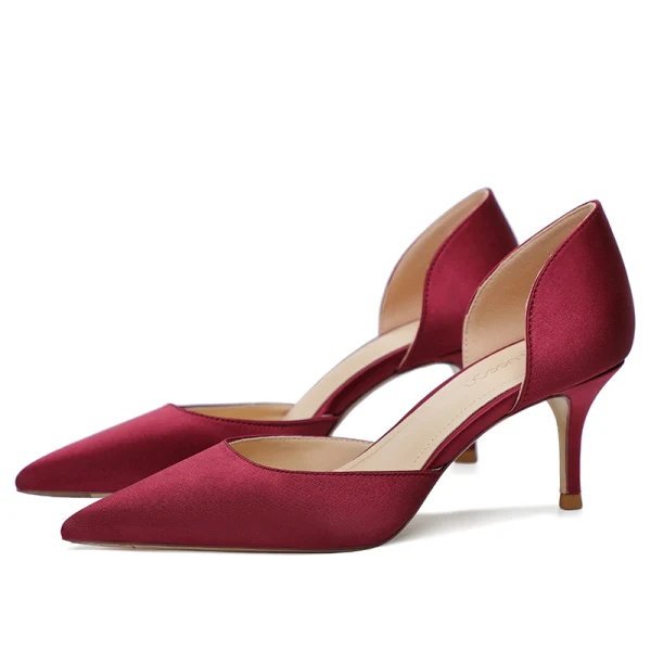Modest / Simple Multi-Colors Office OL Silk Satin Womens Shoes 2021 6 cm Stiletto Heels Pointed Toe High Heels