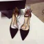 Fashion Nude Pageant Womens Sandals 2020 Ankle Strap Rhinestone 10 cm Stiletto Heels Pointed Toe Sandals