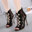 Charmant Noire Club de carnaval Percé Sandales Femme 2020 11 cm Talons Aiguilles Peep Toes / Bout Ouvert Sandales