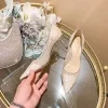 Charming Black Sequins Wedding Shoes 2021 6 cm Stiletto Heels Pointed Toe Wedding Pumps High Heels