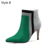 Modest / Simple Green Black Casual Suede Womens Boots 2020 8 cm Stiletto Heels Pointed Toe Boots