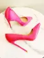 Chic / Beautiful Fuchsia Street Wear Pumps 2020 Leather 10 cm Stiletto Heels Pointed Toe Pumps