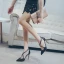 Chic / Beautiful Black Street Wear Satin Womens Sandals 2020 X-Strap 10 cm Stiletto Heels Pointed Toe Sandals
