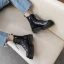Fashion Black Street Wear Leather Round Toe Womens Boots 2020