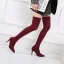Fashion Burgundy Street Wear Over The Knee / Thigh High Womens Boots 2020 8 cm Stiletto Heels Pointed Toe Boots