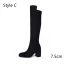 Chic / Beautiful Winter Black Street Wear Suede Womens Boots 2020 7 cm Thick Heels Round Toe Boots