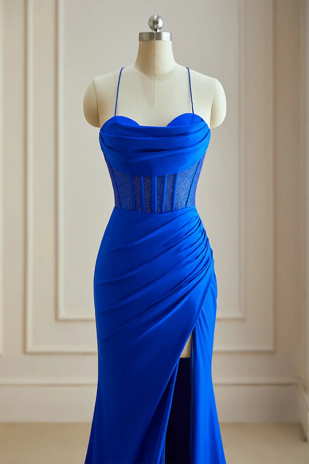 strapless open back dress Blue Planet | Sexy Backless Long Sleeve Party Mini Dress