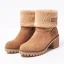 Garder au chaud Hiver Marron Vêtement de rue Daim Bottines Bottes De Neige 2020 5 cm Talons Épais À Bout Rond Bottes Femme