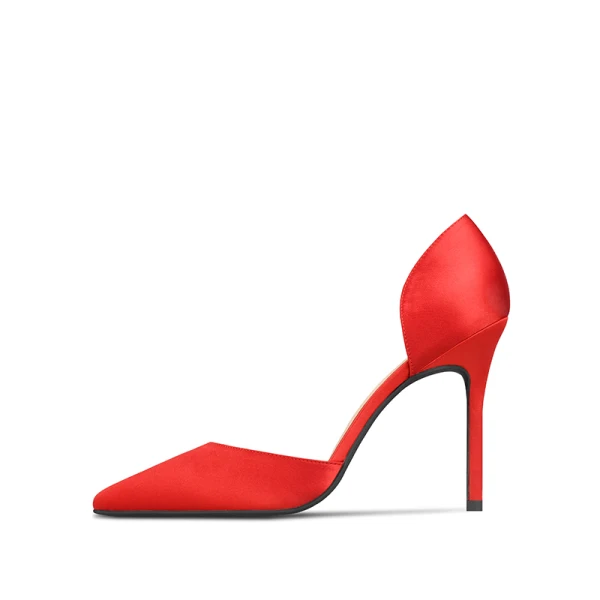 Elegant Black 10 cm Prom Solid Color 2020 High Heels Satin Summer Pointed Toe Stiletto Heels Womens Sandals Womens Shoes