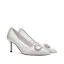 Elegant Ivory Satin Wedding Shoes 2020 Rhinestone 8 cm Stiletto Heels Pointed Toe Wedding Pumps