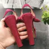 Hermoso Rosa Clara Ropa de calle Cuero Suede Sandalias De Mujer 2020 Bowknot 15 cm Talones Gruesos Peep Toe Sandalias