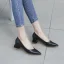 Chic / Belle Noire Bureau OL Escarpins 2020 4 cm Talons Épais Talon Bas À Bout Pointu Escarpins