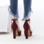 Chic / Belle Bordeaux Club de carnaval Daim Sandales Femme 2020 Bride Cheville 10 cm Talons Épais À Bout Pointu Sandales