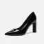 Mooie / Prachtige Zwarte Kantoor OL Leer Pumps 2020 Lakleer 8 cm Dikke Hak Spitse Neus Pumps