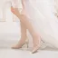 Charming Champagne Rhinestone Wedding Shoes 2020 Leather 7 cm Stiletto Heels Pointed Toe Wedding Pumps