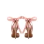 Schöne Rot Ball Sandalen Damen 2020 Schleife Knöchelriemen 10 cm Stilettos Spitzschuh Sandaletten