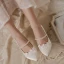 Élégant Ivoire Satin Chaussure De Mariée 2020 Brodé Perle 7 cm Talons Aiguilles À Bout Pointu Mariage Escarpins