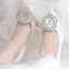 Elegante Weiß Pailletten Brautschuhe 2020 Strass Blumen 7 cm Stilettos Spitzschuh Hochzeit Pumps