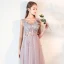 Chic / Beautiful Lavender Prom Dresses 2018 A-Line / Princess Lace Appliques Beading Crystal V-Neck Backless Sleeveless Floor-Length / Long Formal Dresses