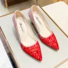 Sparkly Gold Red Sequins Wedding Shoes 2020 Rhinestone 9 cm Stiletto Heels Pointed Toe Wedding Pumps