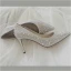 Charming Sparkly Gold Rhinestone Pearl Wedding Shoes 2020 7 cm Stiletto Heels Pointed Toe Wedding Pumps