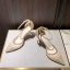Sexy Champagne Evening Party Womens Sandals 2020 Ankle Strap Sequins 8 cm Stiletto Heels Pointed Toe Sandals