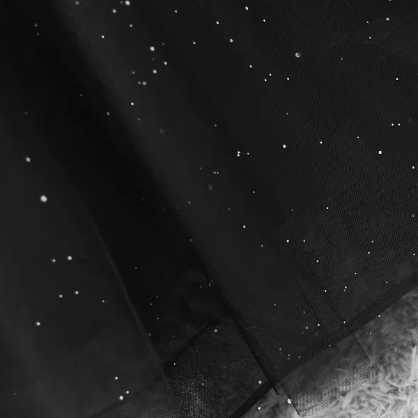 Élégant Noire Paillettes Robe De Bal 2023 Robe Boule Encolure Carrée Manches Courtes Dos Nu Longue Promo Robe De Ceremonie