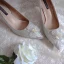 Elegant Vintage / Retro Silver Glitter Wedding Shoes 2020 Leather Crystal Pearl 5 cm Stiletto Heels Pointed Toe Wedding Pumps