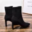 Modest / Simple Black Street Wear Ankle Suede Womens Boots 2020 8 cm Thick Heels Pointed Toe Boots